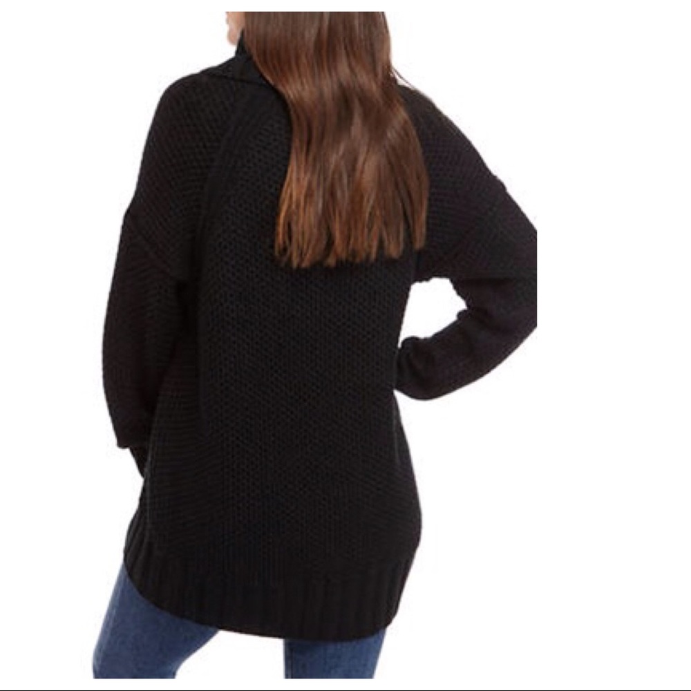 BLACK TURTLENECK SWEATER COZY KNIT OVERSIZED COWL NECK PULLOVER TUNIC A2C - Picture 8 of 11